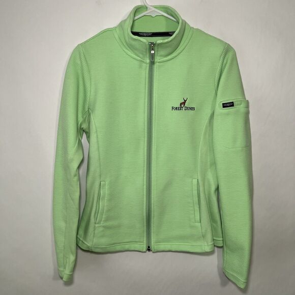 Straight Down Forest Dunes Full Zip Ribbed Golf Jacket Womens Size Small Green - Picture 1 of 12